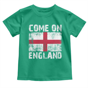 Come On England Toddler T Shirt Vintage St George Cross Flag Football Fan