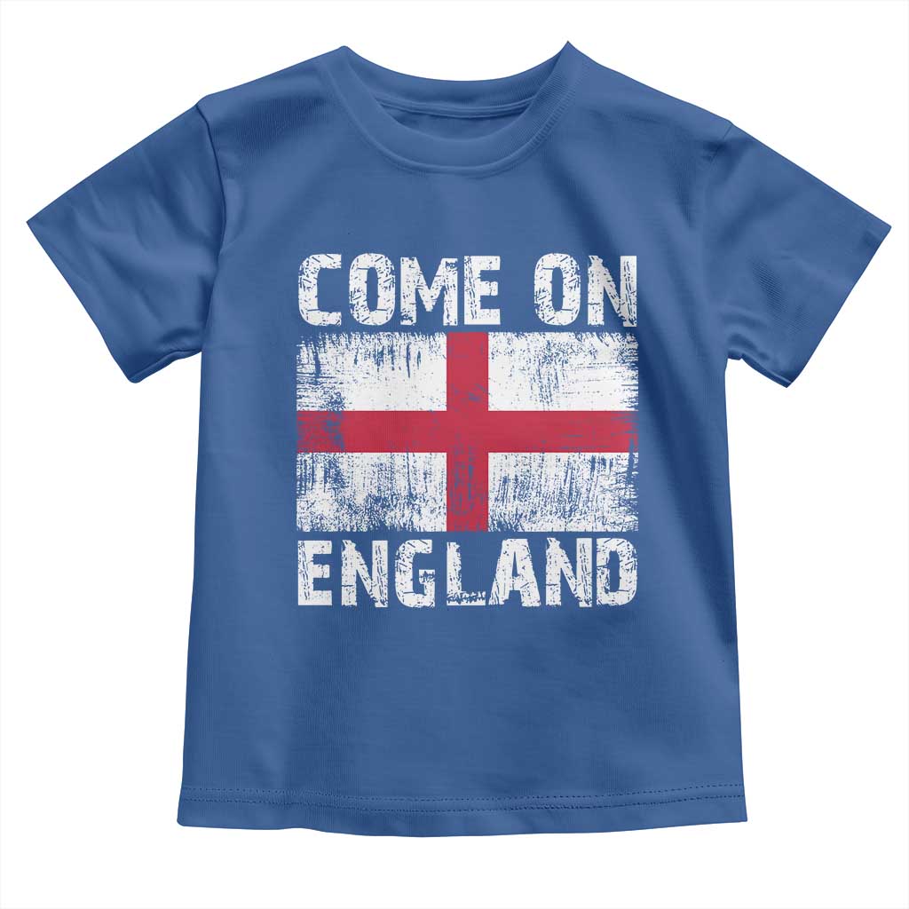 Come On England Toddler T Shirt Vintage St George Cross Flag Football Fan