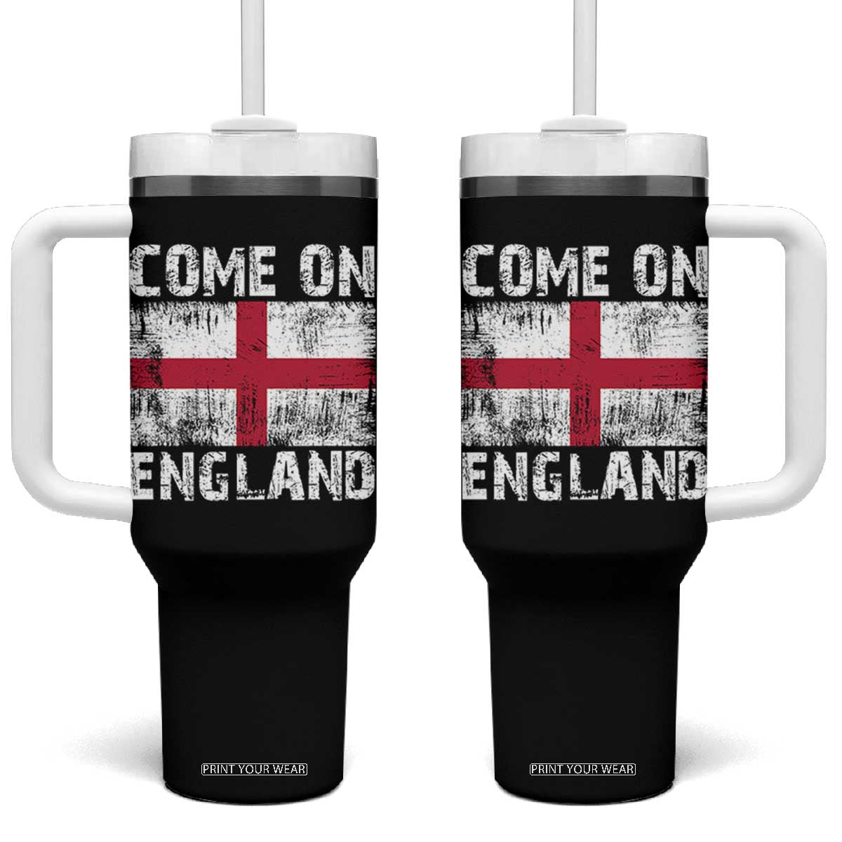 Come On England Tumbler With Handle Vintage St George Cross Flag Football Fan