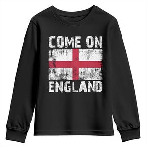 Come On England Youth Sweatshirt Vintage St George Cross Flag Football Fan