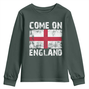 Come On England Youth Sweatshirt Vintage St George Cross Flag Football Fan