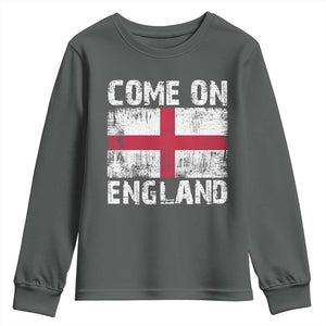 Come On England Youth Sweatshirt Vintage St George Cross Flag Football Fan