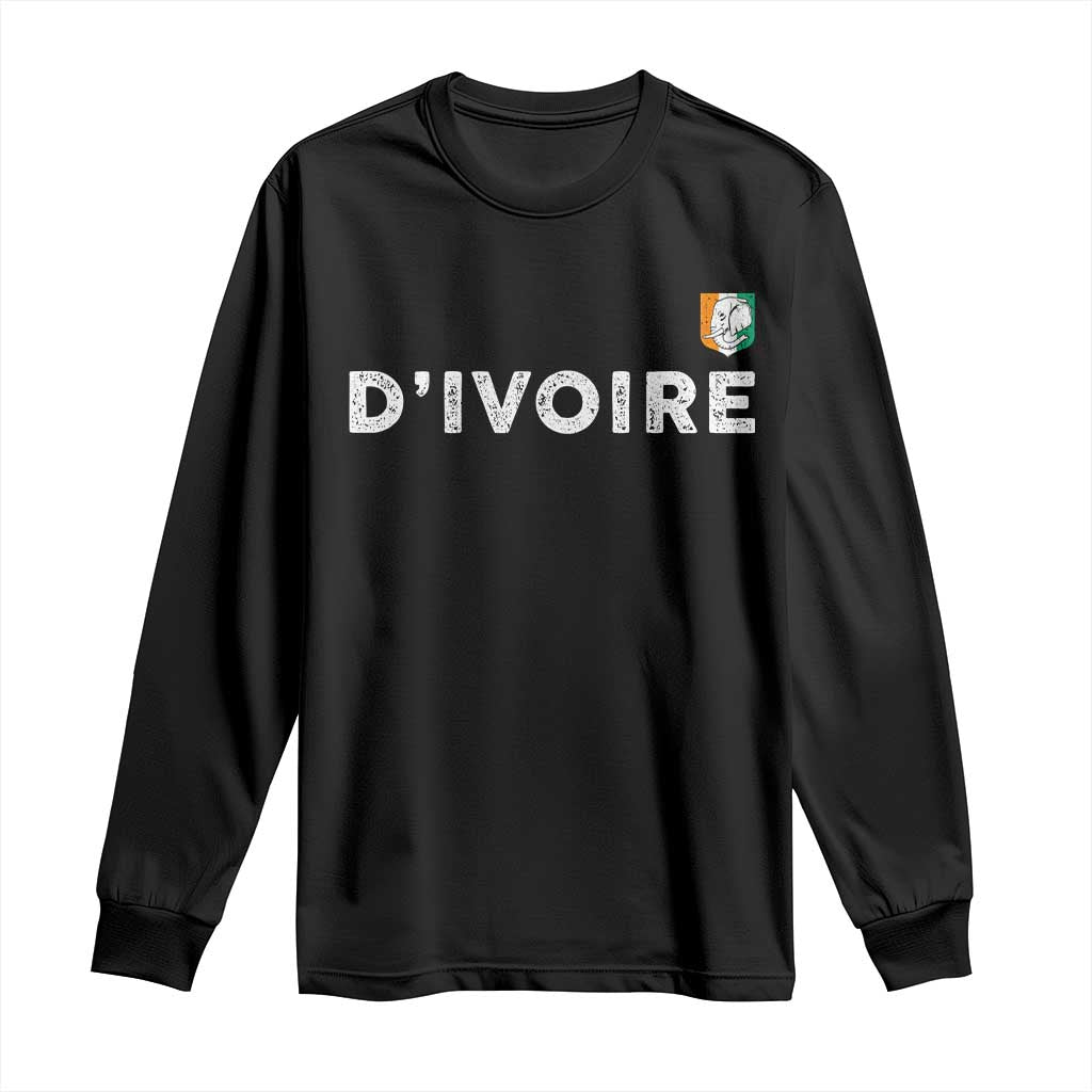 Côte D Ivoire Long Sleeve Shirt Ivory Coast Crest Football Elephant Family Matching