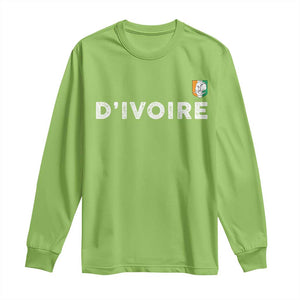 Côte D Ivoire Long Sleeve Shirt Ivory Coast Crest Football Elephant Family Matching