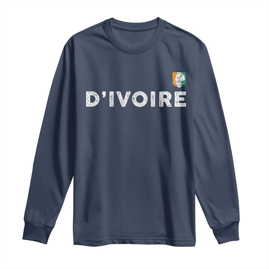 Côte D Ivoire Long Sleeve Shirt Ivory Coast Crest Football Elephant Family Matching