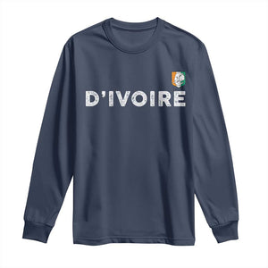 Côte D Ivoire Long Sleeve Shirt Ivory Coast Crest Football Elephant Family Matching