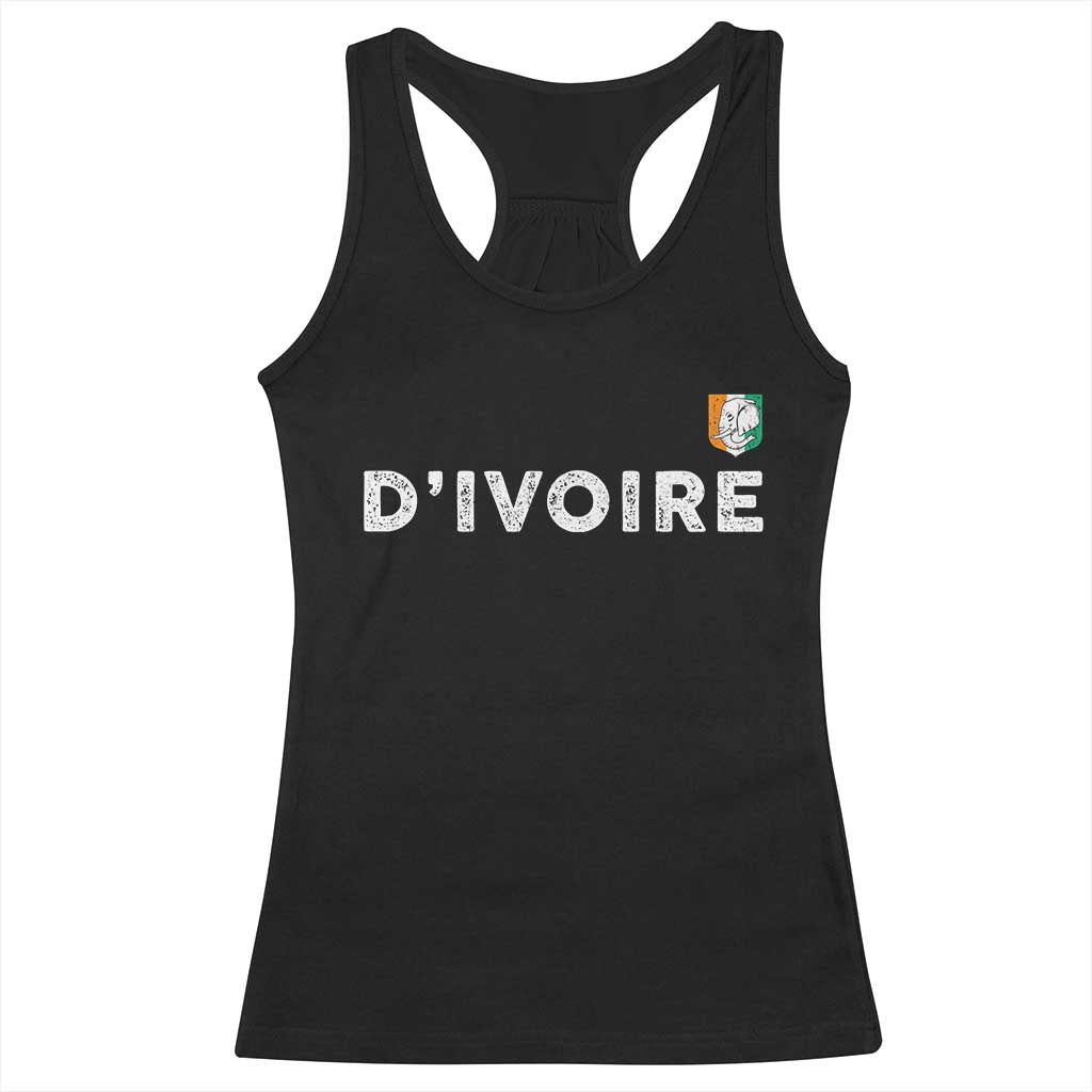 Côte D Ivoire Racerback Tank Top Ivory Coast Crest Football Elephant Family Matching