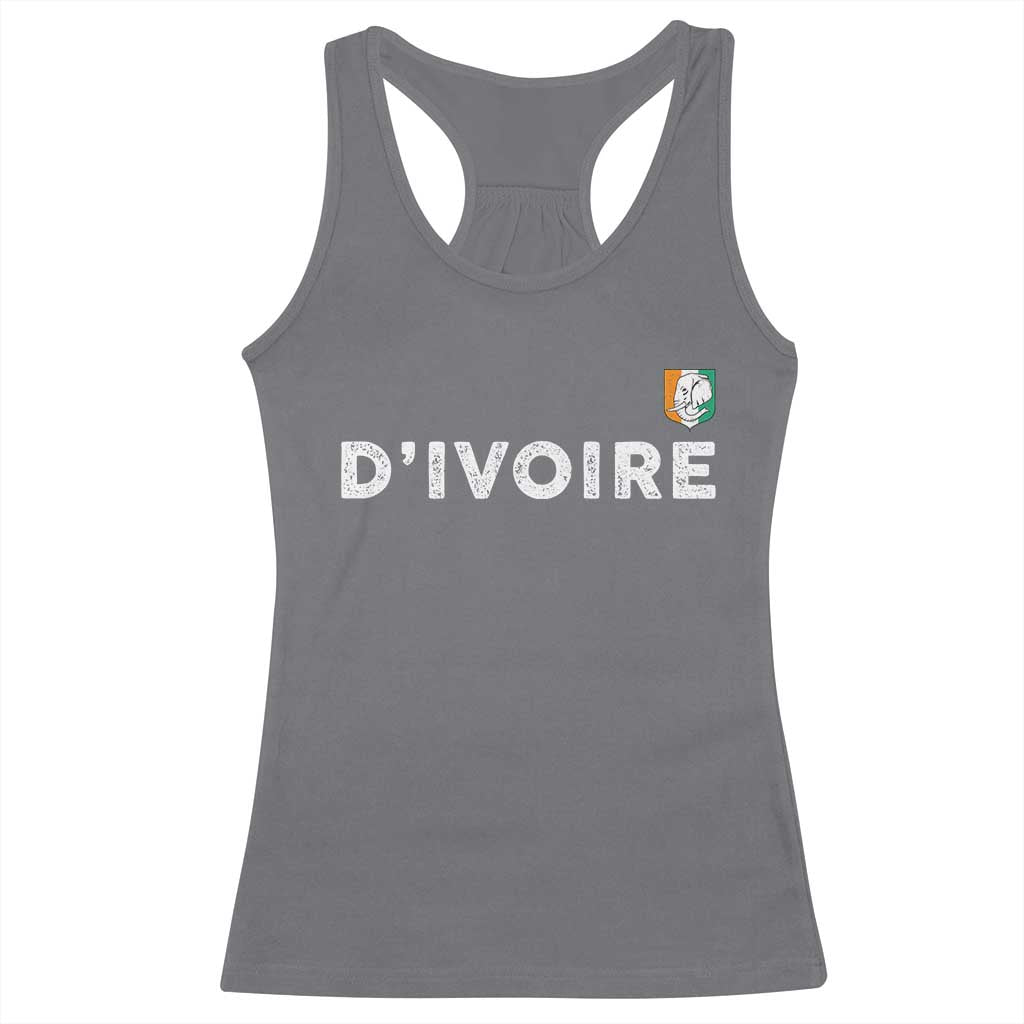 Côte D Ivoire Racerback Tank Top Ivory Coast Crest Football Elephant Family Matching
