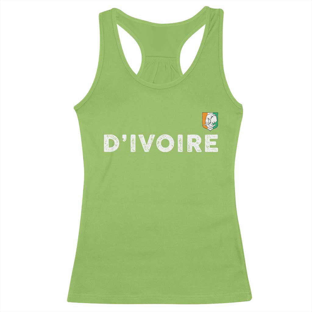 Côte D Ivoire Racerback Tank Top Ivory Coast Crest Football Elephant Family Matching