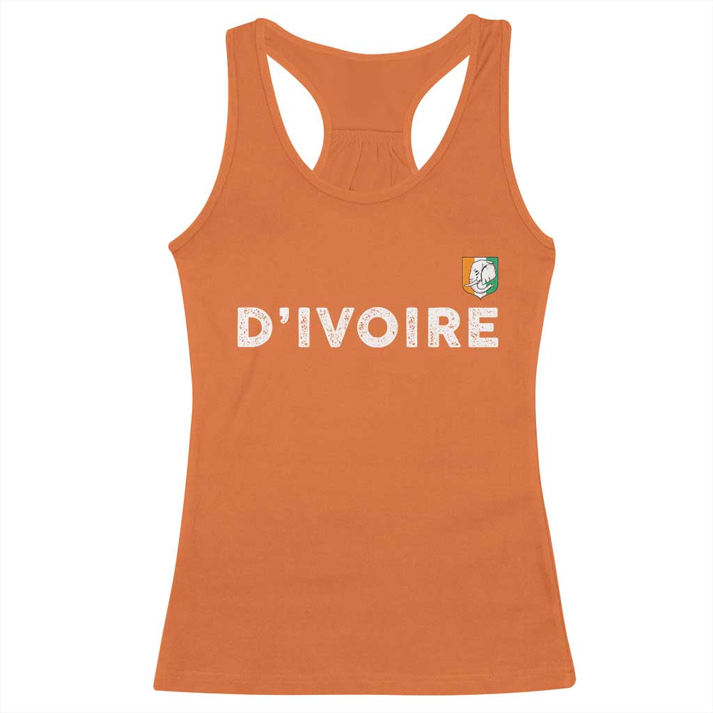 Côte D Ivoire Racerback Tank Top Ivory Coast Crest Football Elephant Family Matching
