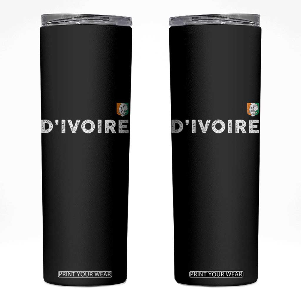 Côte D Ivoire Skinny Tumbler Ivory Coast Crest Football Elephant Family Matching TS11 Black Print Your Wear