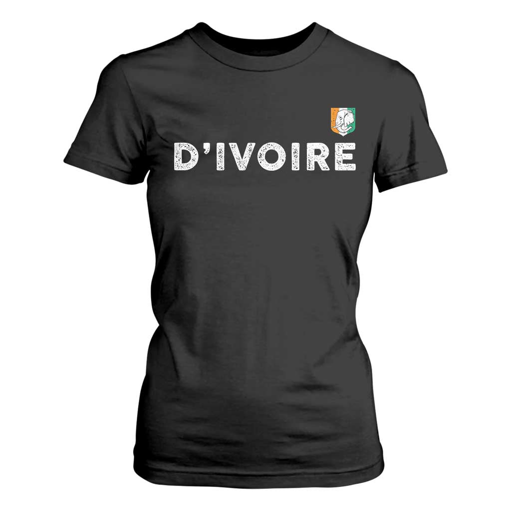 Côte D Ivoire T Shirt For Women Ivory Coast Crest Football Elephant Family Matching