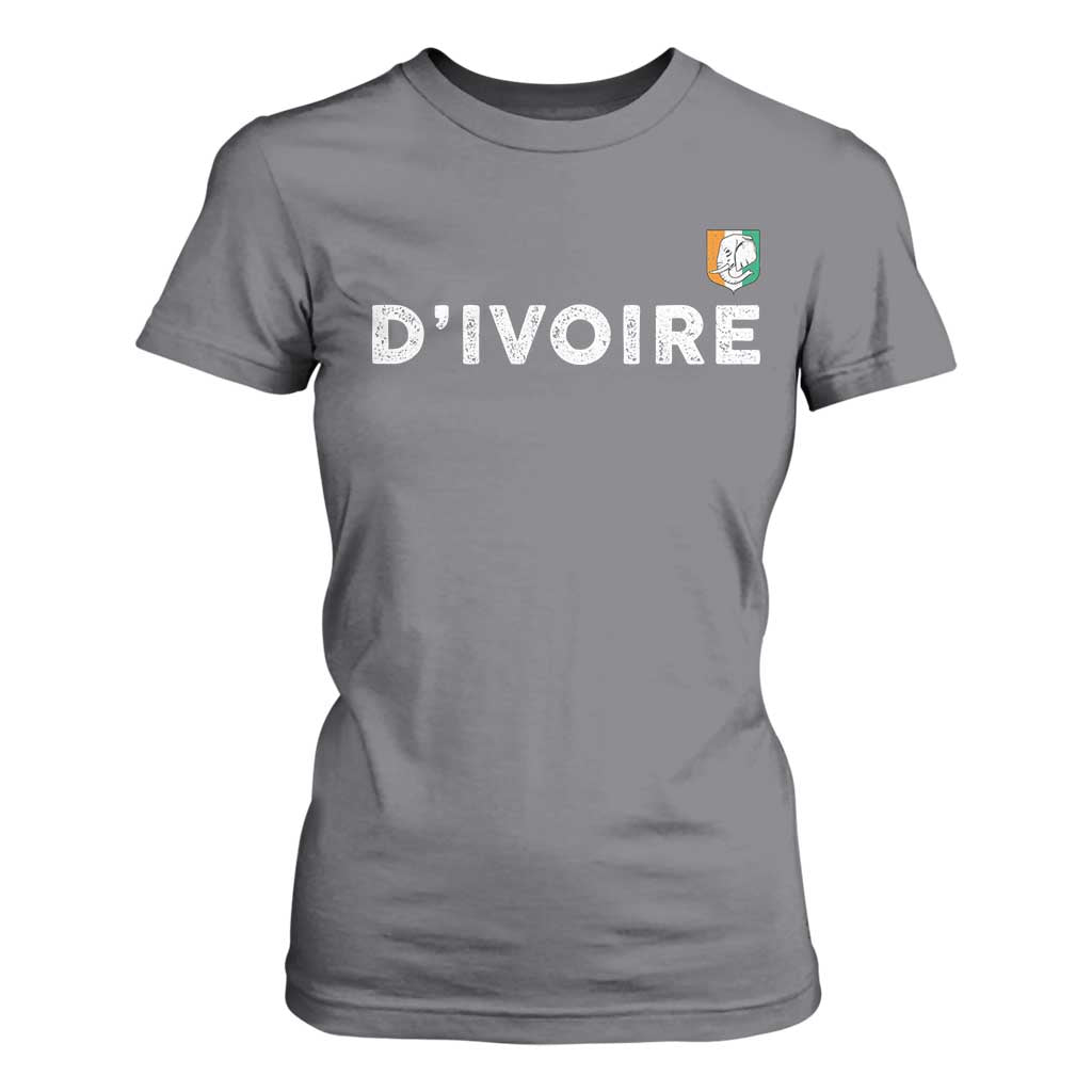 Côte D Ivoire T Shirt For Women Ivory Coast Crest Football Elephant Family Matching