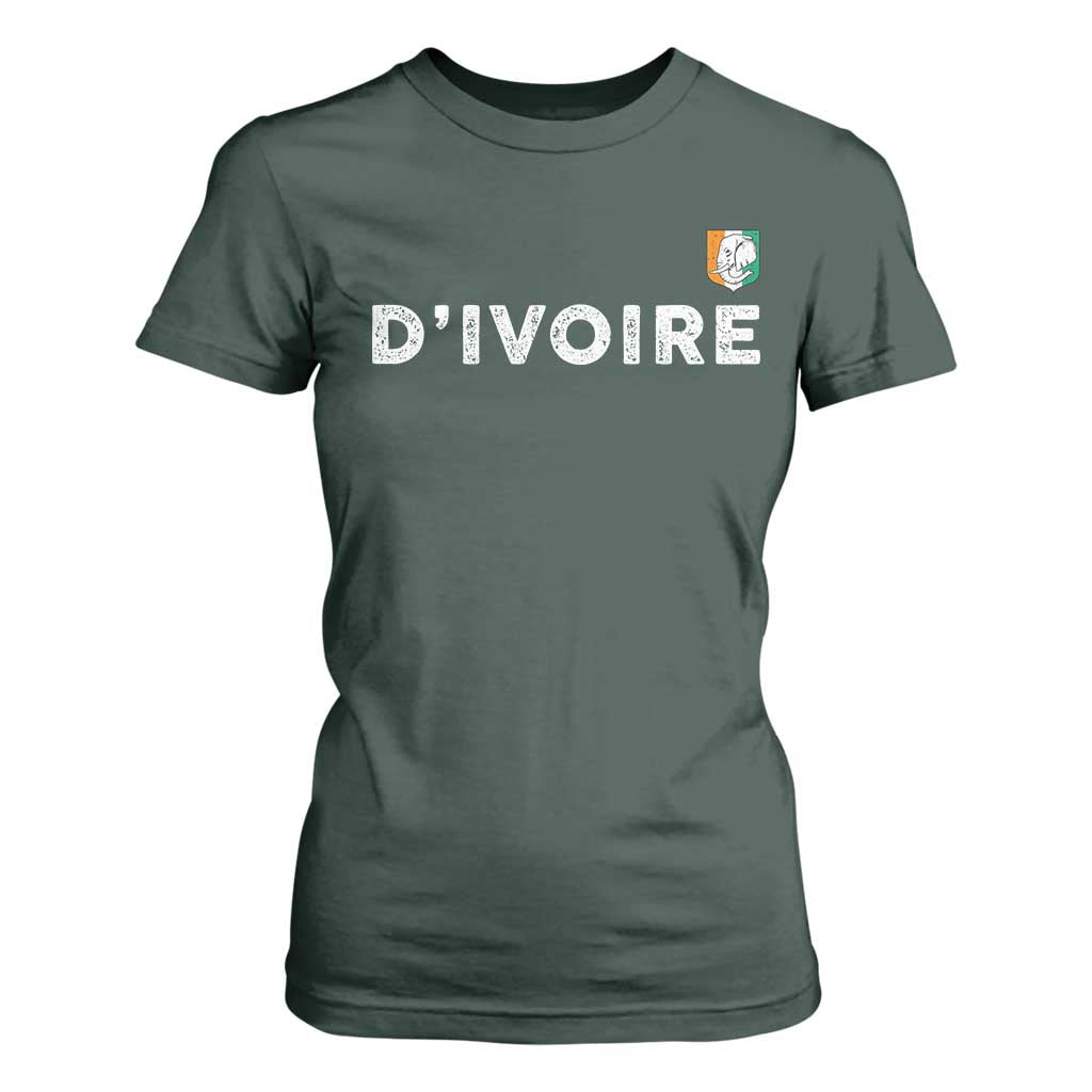Côte D Ivoire T Shirt For Women Ivory Coast Crest Football Elephant Family Matching