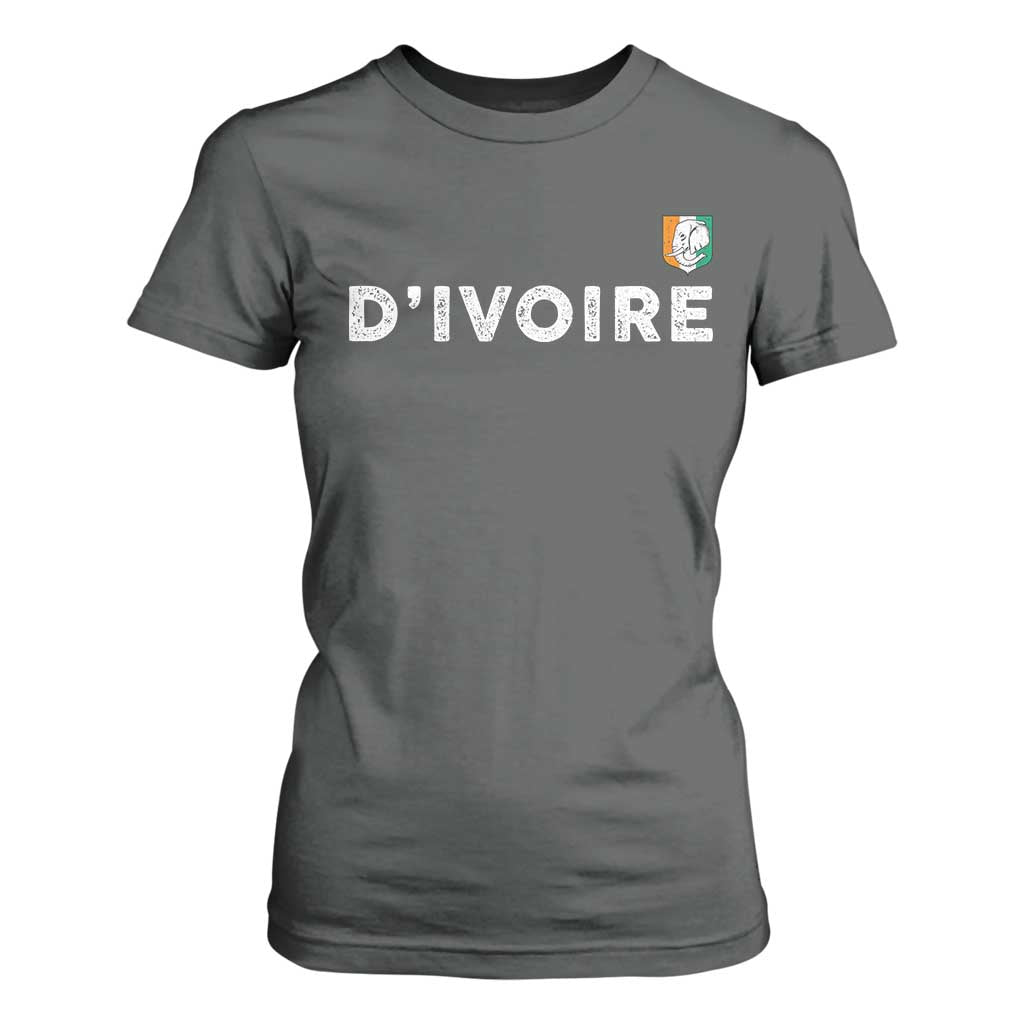 Côte D Ivoire T Shirt For Women Ivory Coast Crest Football Elephant Family Matching