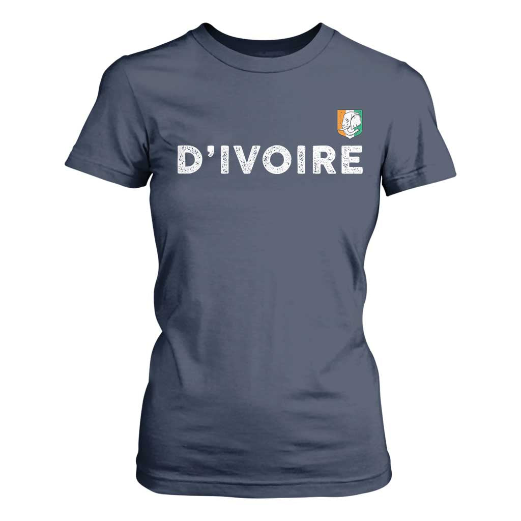 Côte D Ivoire T Shirt For Women Ivory Coast Crest Football Elephant Family Matching