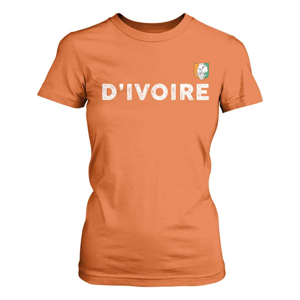 Côte D Ivoire T Shirt For Women Ivory Coast Crest Football Elephant Family Matching TS11 Orange Print Your Wear