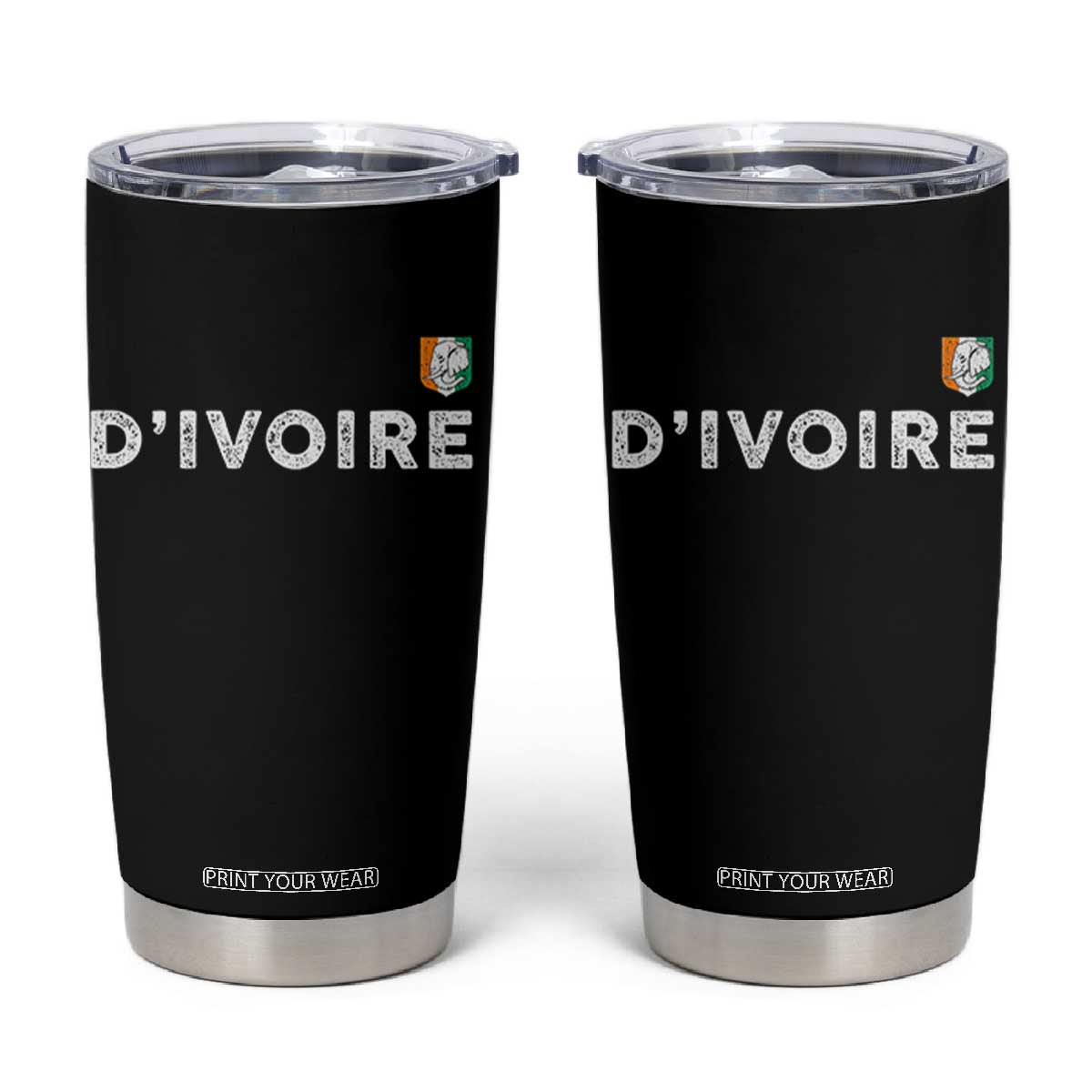 Côte D Ivoire Tumbler Cup Ivory Coast Crest Football Elephant Family Matching TS11 Black Print Your Wear