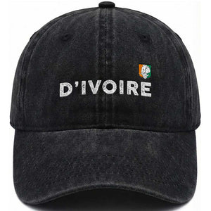 Côte D Ivoire Washed Cotton Baseball Cap Ivory Coast Crest Football Elephant Family Matching