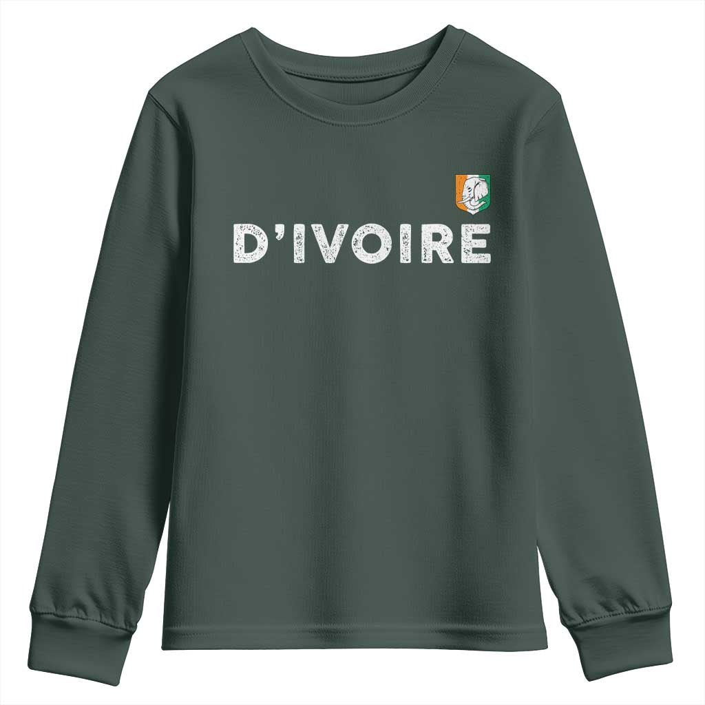 Côte D Ivoire Youth Sweatshirt Ivory Coast Crest Football Elephant Family Matching