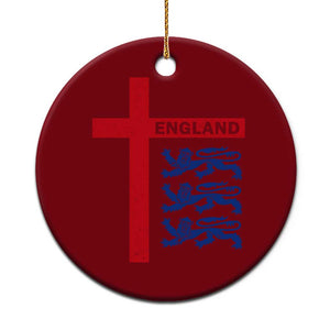 England Football St George Cross Three Lions Emblem Ceramic Ornament