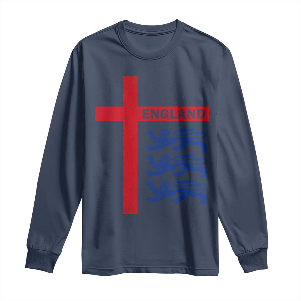 England Football St George Cross Three Lions Emblem Long Sleeve Shirt