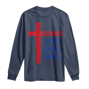 England Football St George Cross Three Lions Emblem Long Sleeve Shirt