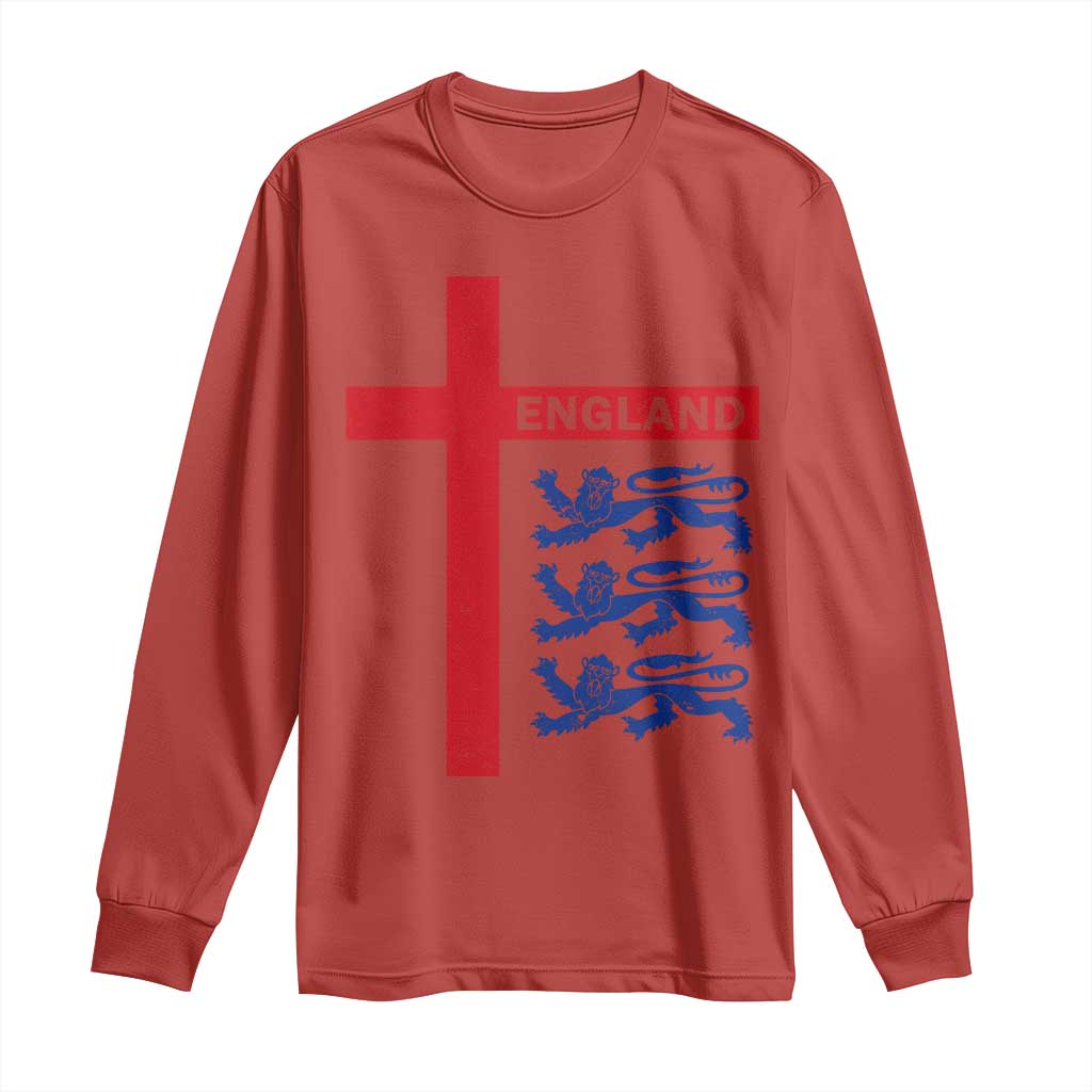 England Football St George Cross Three Lions Emblem Long Sleeve Shirt