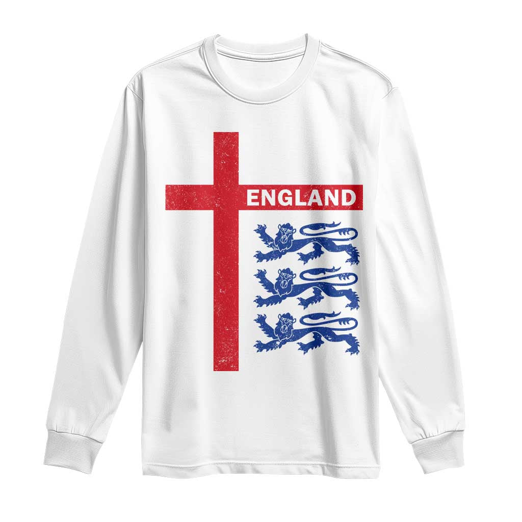 England Football St George Cross Three Lions Emblem Long Sleeve Shirt
