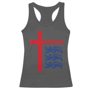 England Football St George Cross Three Lions Emblem Racerback Tank Top