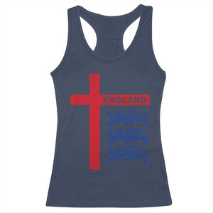 England Football St George Cross Three Lions Emblem Racerback Tank Top