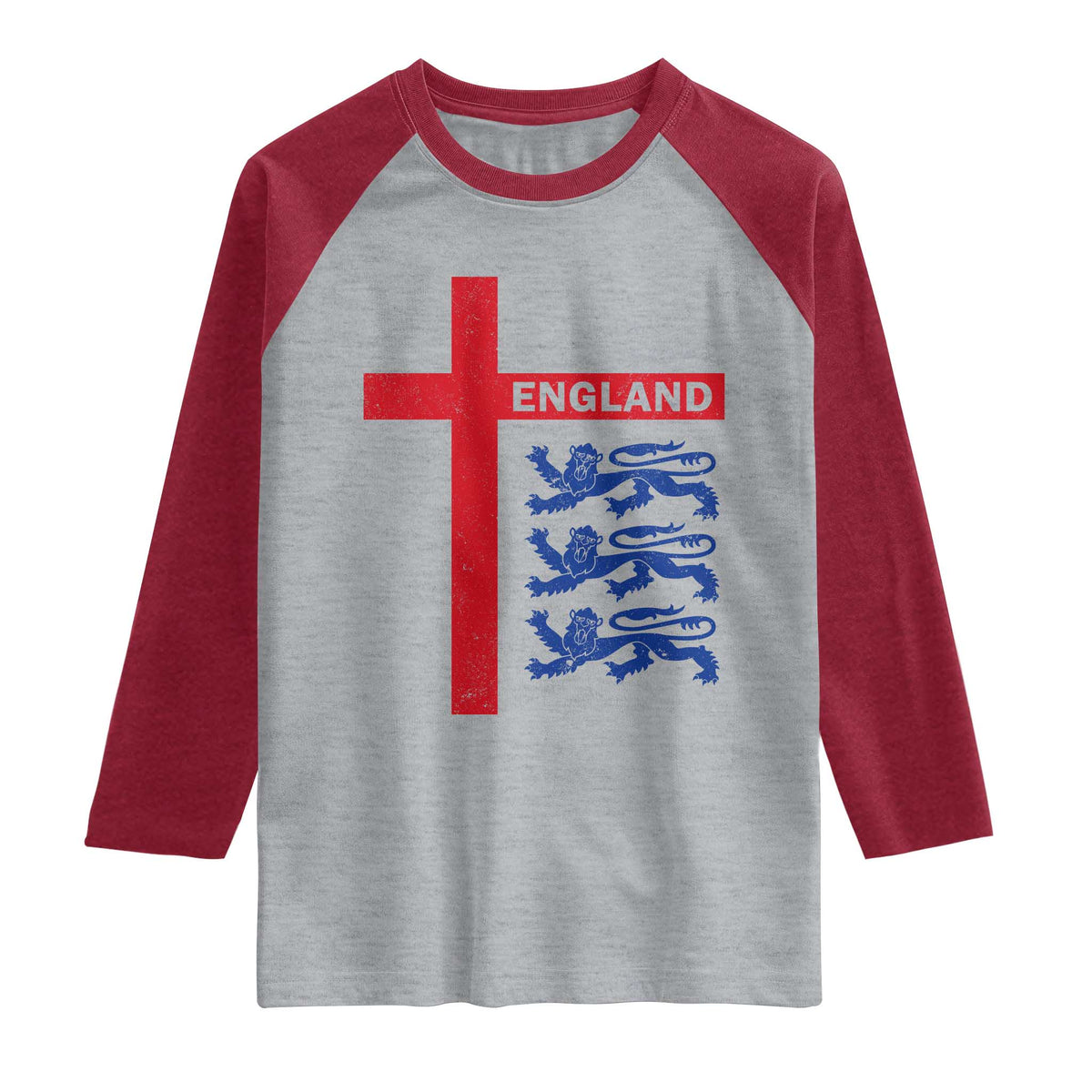 England Football St George Cross Three Lions Emblem Raglan Shirt