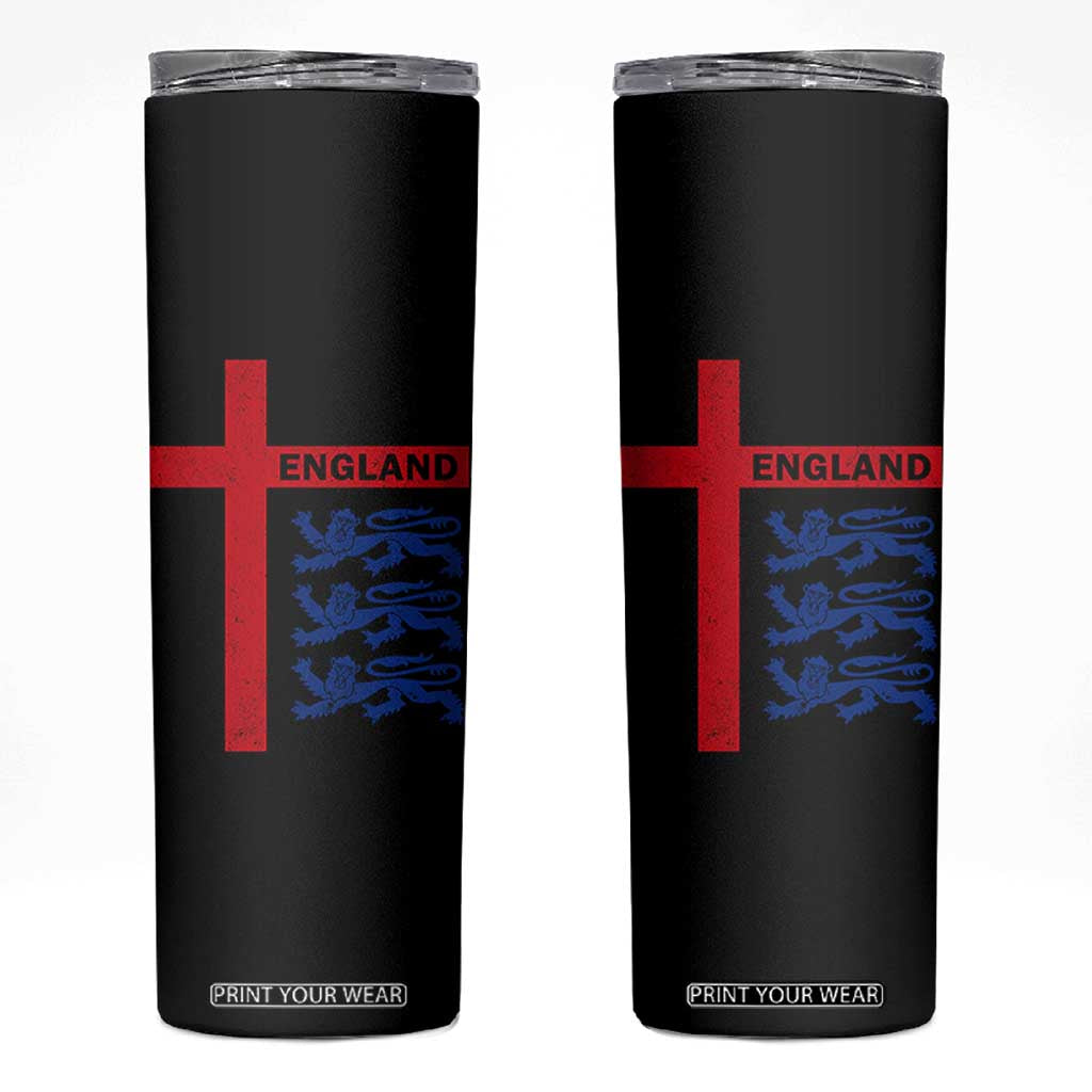 England Football St George Cross Three Lions Emblem Skinny Tumbler