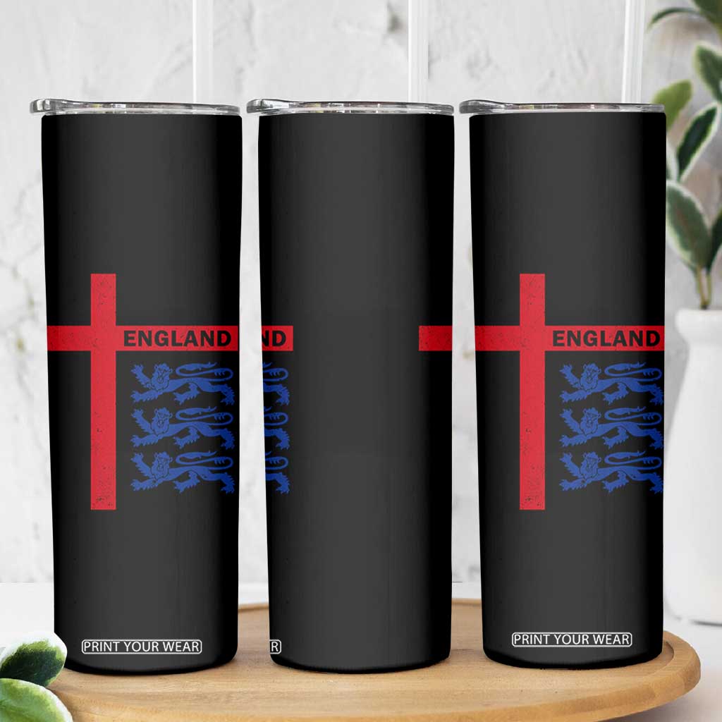 England Football St George Cross Three Lions Emblem Skinny Tumbler