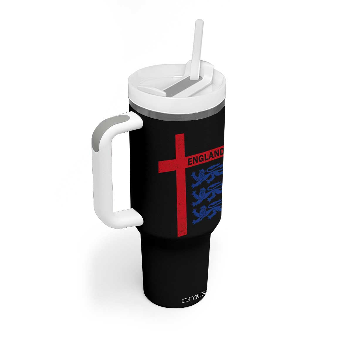 England Football St George Cross Three Lions Emblem Tumbler With Handle