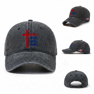 England Football St George Cross Three Lions Emblem Washed Cotton Baseball Cap