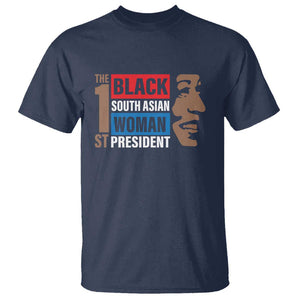 Harris 2024 T Shirt The First Woman South Asian Black Kamala Presidential Election TS11 Navy Print Your Wear