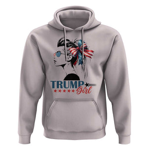 Trump Girl Hoodie Messy Bun Sunglasses 2024 USA Flag Coquette Bow TS11 Ice Gray Print Your Wear