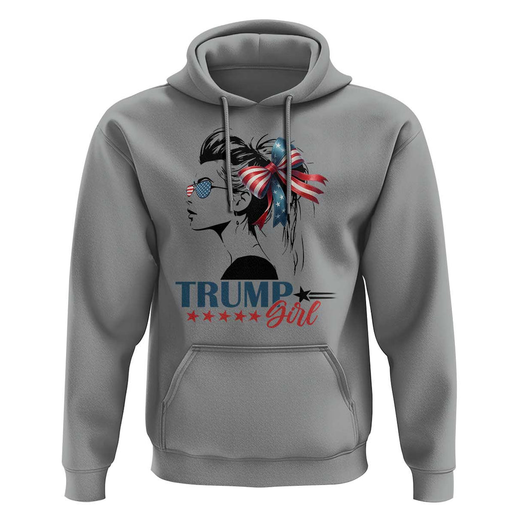 Trump Girl Hoodie Messy Bun Sunglasses 2024 USA Flag Coquette Bow TS11 Sport Gray Print Your Wear