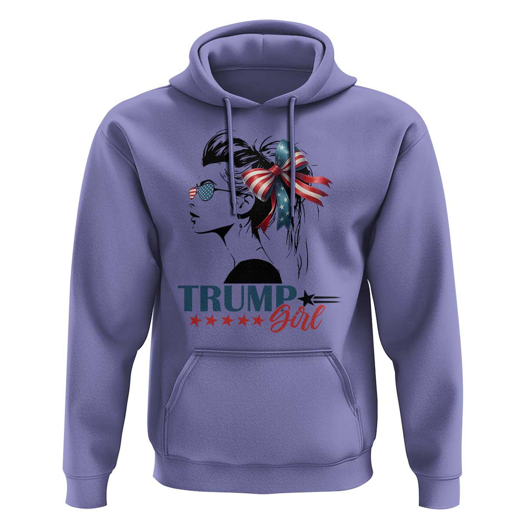Trump Girl Hoodie Messy Bun Sunglasses 2024 USA Flag Coquette Bow TS11 Violet Print Your Wear