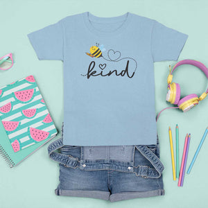 Positive Quote Bee T Shirt For Kid Be Kind Pencil Back To School Bumblebee TS11 Light Blue Print Your Wear