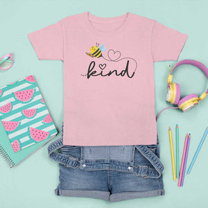 Positive Quote Bee T Shirt For Kid Be Kind Pencil Back To School Bumblebee TS11 Light Pink Print Your Wear