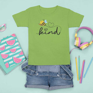 Positive Quote Bee T Shirt For Kid Be Kind Pencil Back To School Bumblebee TS11 Lime Print Your Wear