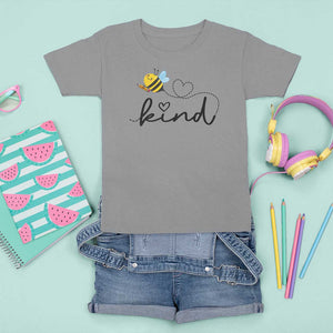 Positive Quote Bee T Shirt For Kid Be Kind Pencil Back To School Bumblebee TS11 Sport Gray Print Your Wear