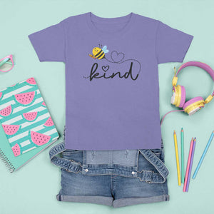 Positive Quote Bee T Shirt For Kid Be Kind Pencil Back To School Bumblebee TS11 Violet Print Your Wear