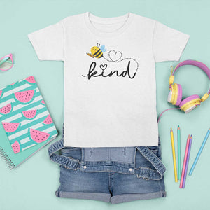 Positive Quote Bee T Shirt For Kid Be Kind Pencil Back To School Bumblebee TS11 White Print Your Wear
