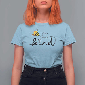 Positive Quote Bee T Shirt For Women Be Kind Pencil Back To School Bumblebee TS11 Light Blue Print Your Wear