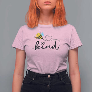 Positive Quote Bee T Shirt For Women Be Kind Pencil Back To School Bumblebee TS11 Light Pink Print Your Wear