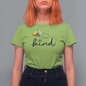 Positive Quote Bee T Shirt For Women Be Kind Pencil Back To School Bumblebee TS11 Lime Print Your Wear