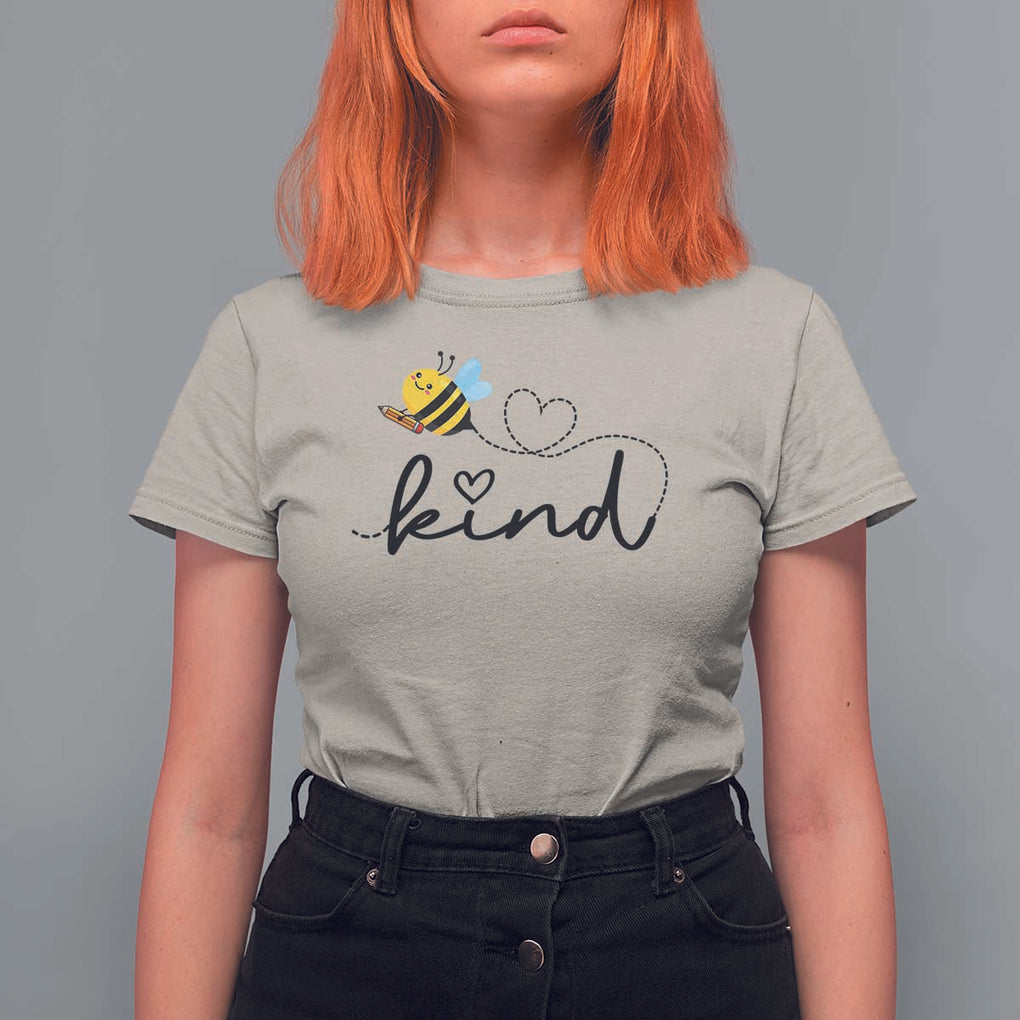 Positive Quote Bee T Shirt For Women Be Kind Pencil Back To School Bumblebee TS11 Sand Print Your Wear